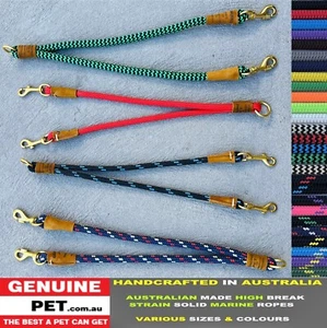 GENUINE PET heavy Duty Double Coupler Dog Lead Solid Marine Rope - Picture 1 of 9