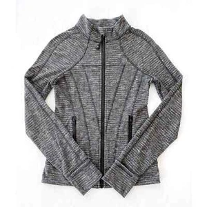 Ivavva by Lululemon Girls Heathered Black / Gray Classic Zip Up Jacket Size 10 - Picture 1 of 7