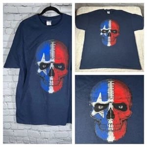 Texas Football Skull Tee T-Shirt size XL Navy Battle Red NWOT New Without Tags - Picture 1 of 16