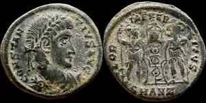 Moneda romana antigua Constancio II (324 - 361 DC). Æ 16 mm. 1,52 gramos. #1402 - Imagen 1 de 1