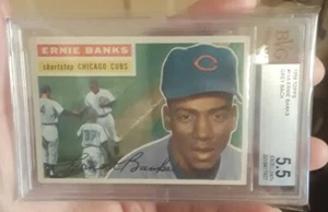 Ernie Banks 1956 Topps #15 Graded BVG 5.5 EX+ - Picture 1 of 2
