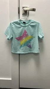 Pixie lane girls Star Print Aqua T-Shirt size 4 - Picture 1 of 5