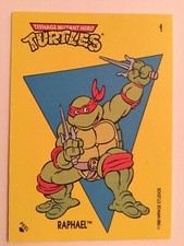 Teenage Mutant Hero Turtles 1990 Topps Sticker Number 1 Raphael