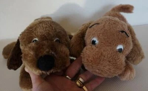 Peluche vintage Dakin marrone scuro cane drooper 10" guscio di noce 1973 - Foto 1 di 11