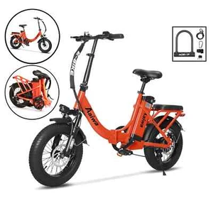 Axiniu 16" EBike Folding Electric Bicycle 750W Peak Motor Beach City Snow Ebike - Picture 1 of 13