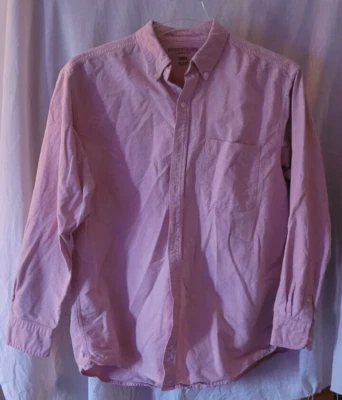 Camisa de vestir para hombre descolorida gloria abotonada talla grande rosa pálido cuello trabajo iglesia Foto 1 de 4