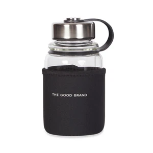 The Good Brand Drinking Glass Bottle Hot/Cold Water Beverage Serving Cup Black - Picture 1 of 2