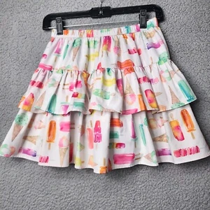 KATE SPADE Girl's Size 14 Ice Cream Print Tiered Skirt Colorful Flowy - Picture 1 of 8