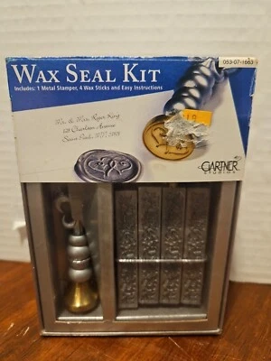 Kit de sellos de metal unidos Gartner Studio 2 corazones cera plateada antigua Foto 1 de 2