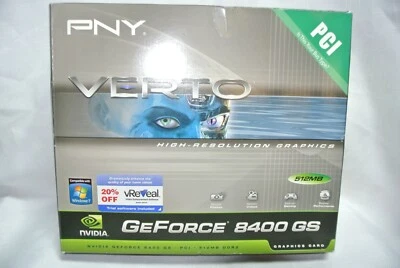 PNY Verto Nvidia GeForce 8400GS 512MB DDR2, PCI Graphics Card VCG84512SPPB  - Image 1 of 4