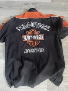 Harley Davidson Mechanic Work. Button Up Shirt - Large - Picture 1 of 7