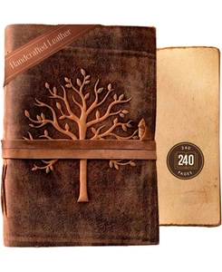 Diario Albero della Vita in pelle goffrata | 240 pagine vintage | puro naturale - Foto 1 di 10