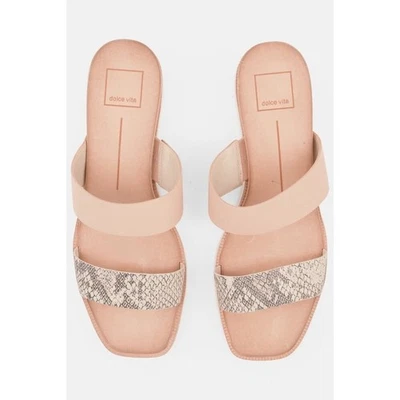 Dolce Vita Women's Slides Sandals Beige Snake Print Platform Size 8.5 - Image 1 of 3