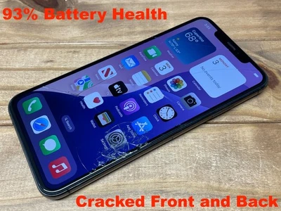 Apple iPhone XS Max - 64GB - Space Gray (Unlocked) A1921 - Works - Cracked Glass - Image 1 of 4