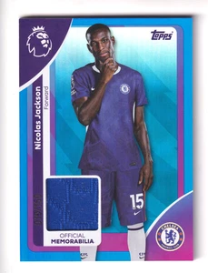 2025-26 Topps EPL Soccer PLAYER WORN RELIC BLUE RAINBOW NICOLAS JACKSON 19/150 - Bild 1 von 2
