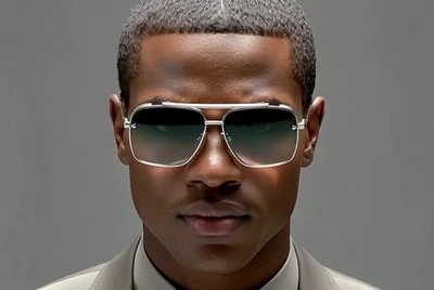 Gafas De Sol Lentes De Moda Para Hombres Grande Nuevo Hombres Gafas De Sol Metal Dorado Foto 1 de 4