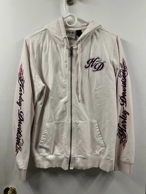 Sudadera con Capucha Harley Davidson Mujer Gráfica Cremallera Completa Alas Corazón Estrás Foto 1 de 4