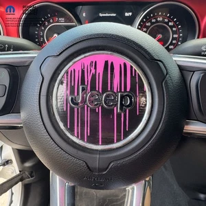 Jeep Wrangler JL Gladiator Steering Wheel Dripping Pink Vinyl Decal Sticker - Picture 1 of 4