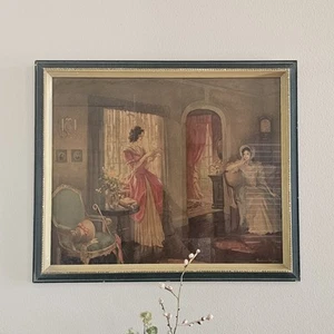 “The Love Letter” by Frederic Mizen–Vintage Framed Print–21x24.5 Inches - Picture 1 of 9