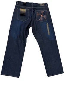 FUBU The Collection Jeans Mens 42x34 Blue Denim Y2K Deadstock Tags Streetwear  - Picture 1 of 12