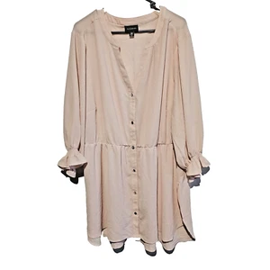 Autograph Womens Dress Size 20 Knee Length Light Apricot See Through Summer - Picture 1 of 13