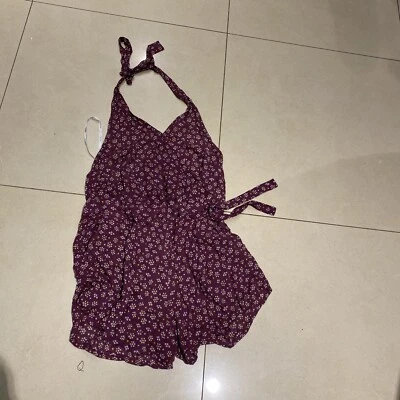 Mameluco cuello halter viscosa púrpura Faithfull the brand para mujer talla 6 Foto 1 de 4