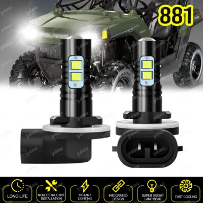 2 Headlight LED Bulbs For Polaris RZR S 800 2009 2010 / RZR 800 EFI 2008 - 2010 - Image 1 of 4