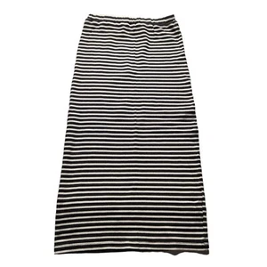 Vintage Y2k Billabong Stretch Pencil Midi Skirt Black and White Striped Womens M - Picture 1 of 6