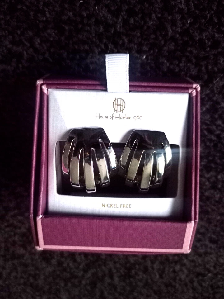 Aretes gruesos enchapados en plata House of Harlow 1960 diseñador sin níquel Foto 1 de 1