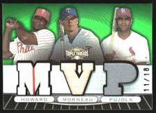 2007 Topps Triple Threads Relics Combos Emerald #43 Howard/Morneau/Pujols /18
