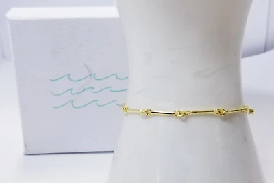 Браслет-цепочка Pura Vida из чистого серебра золотистого цвета - Изображение 1 из 4