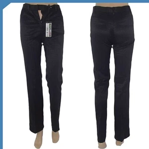 Hdfm Pantaloni Da Donna Nero Dritto A Gamba Dritta Vita Media Taglia 40 S Small - Imagen 1 de 8