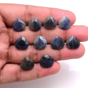 10 Pcs Natural Madagascar Sapphire 12mm-13mm Pear Cut Untreated Gemstones Lot - Picture 1 of 6