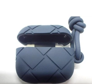 Authentic NEW Navy Blue Bottega Veneta Intrecciato AirPods Pro Case with Strap - Picture 1 of 14