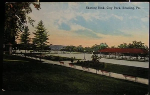 Lesen, Pa - Eisbahn, Stadtpark - verschickt 1915 - Bild 1 von 2