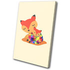 Fox Cute Colourful For Kids Room SINGLE DOEK WALL ART foto afdrukken