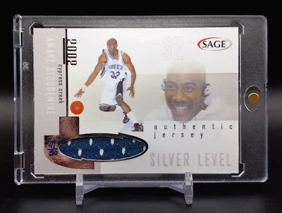 Tarjeta de novato Sage Jerseys Silver Level #ASJ Amare Amar'e Stoudemire RC 2002/50 Foto 1 de 2