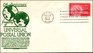 Scott C44 25 centavos Stratocruiser Anderson FDC - Planta verde sin dirección C44-1 - Imagen 1 de 2