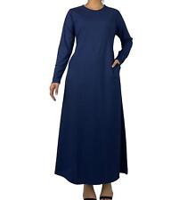 Womens Plain Abaya Black with Pockets New Burkha  Jilbab Long Jersey Maxi Dress