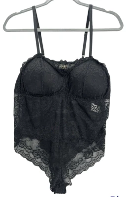 Women’s Plus Size 1X Sexy Lingerie Black Lace Teddy Babydoll Bodysuit NWOT - Image 1 of 4