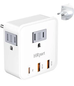 European Travel Plug Adapter, International Plug Type-C Most of Europe Open Box. - Picture 1 of 6