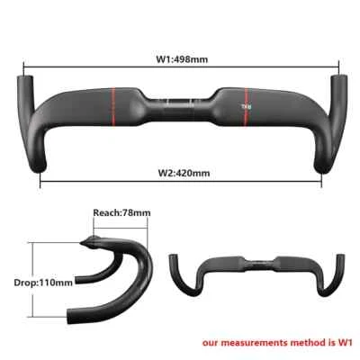 31.8mm Carbon Road Bike Handlebar Internal Routing Handlebars Bicycle Drop Bar - Image 1 of 4