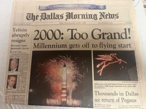 2000 Millennium Dallas Morning News Gedenkausgabe VOLLES PAPIER - Bild 1 von 1