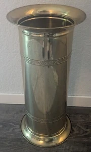 Vintage Lombard England Brass Umbrella Cane Stand Holder Hand Hammered 17.75” - Picture 1 of 16