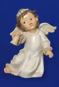 Statuina di un angioletto con la campana e le ali e coroncina - Foto 1 di 9