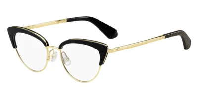 Nuevas gafas Kate Spade New York KS Jailyn 807 negras/doradas ojo de gato 50 mm Foto 1 de 4