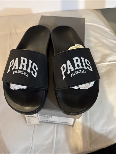 Balenciaga Cities logo piscina scivoli sandali bassi ciabatte nero US 9 DONNA