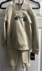 Under Armour Boys Tan 2-pc Hoodie Pants Forest NWT Size 5 BACK TO SCHOOL! - Picture 1 of 5