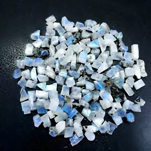 Lote áspero de piedra lunar arco iris natural de 356 quilates tamaño 5x6-5x13 mm #R-12666 - Imagen 1 de 6