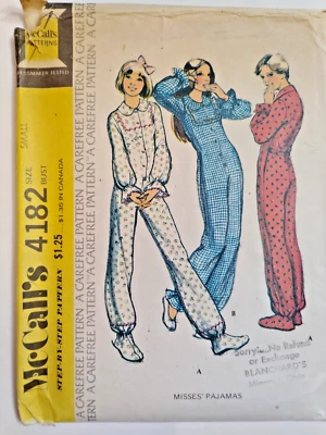 Pajamas Footed Union Suit S McCalls 4182 Sewing Pattern Cut McCall's Carefree - Image 1 of 4